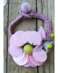 Kit Fiore di Paillettes rosa - con filo