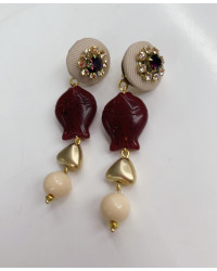 ALPHA- kit orecchini pesciolini bordeaux 