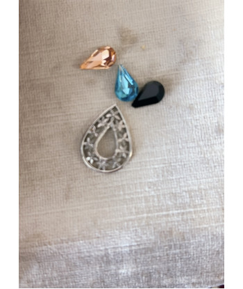 Castone Goccia Filigrana, con goccina strass