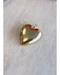 Cuore Bombato in Ottone con Gancio saldato