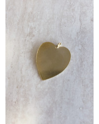 Cuore piatto in ottone con anello