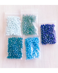 Cristalli 4 mm - toni azzurro-verde