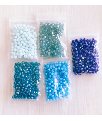 Cristalli 4 mm - toni azzurro-verde