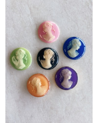 Cammei Tondi Smaltati effetto lente 